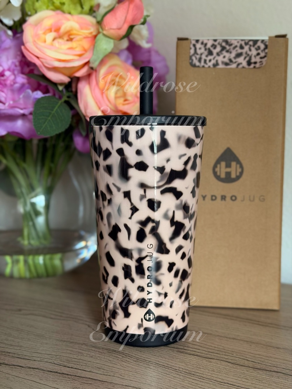 HydroJug Rylee Arnold 20OZ BLONDE TORTOISE SHELL everyday tumbler cup NWT